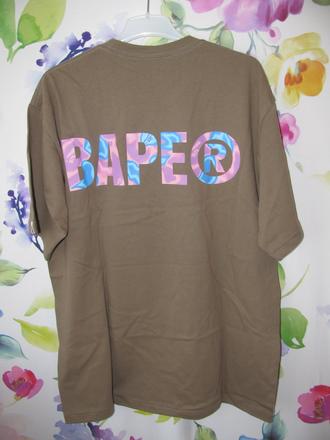 Pánské bavlněné hnědé tričko a bathing ape, xxl