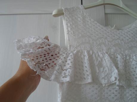 Bílé krajkové šaty šatičky, f&f,158
