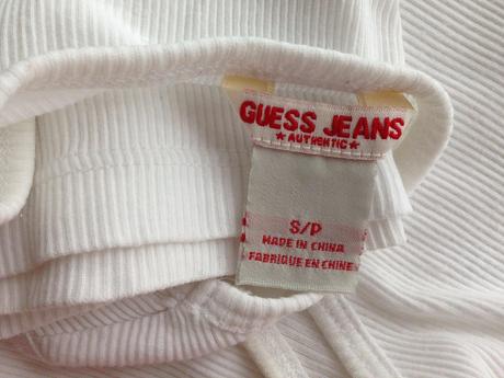 Bílé bavlněné tílko značka guess s flitry vel. s, guess,s