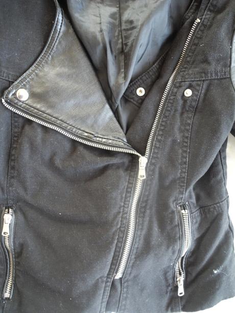 Bunda s koženkou, h&m,158