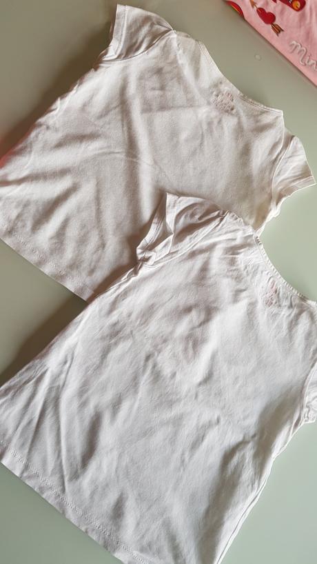 2ks dětské bílé trika/trička h&m  2-4roky, h&m,98
