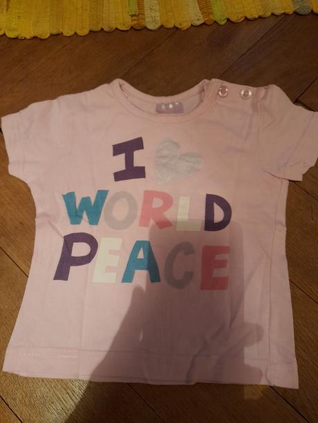 Růžové triko s nápisem, 80