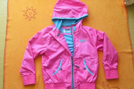 Šusťáková bunda růžová s modrými lemy, lewro,116