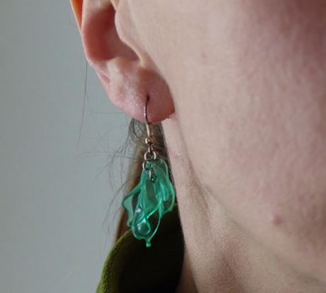 Naušnice z petlahví - zelené,