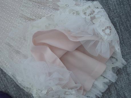 Bílé růžové krajkové šaty šatičky, lindex,152