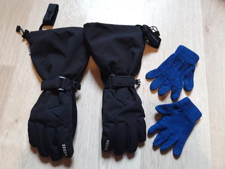 Lyžařské rukavice + 1 zdarma vel. 11-12 let, decathlon