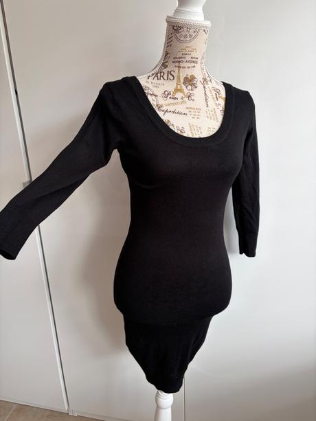 Dlouhé pletené šaty h&m, velikost xs, černé, h&m,xs