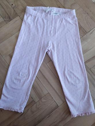 Růžové tříčtvrťáky s volánky, h&m,122