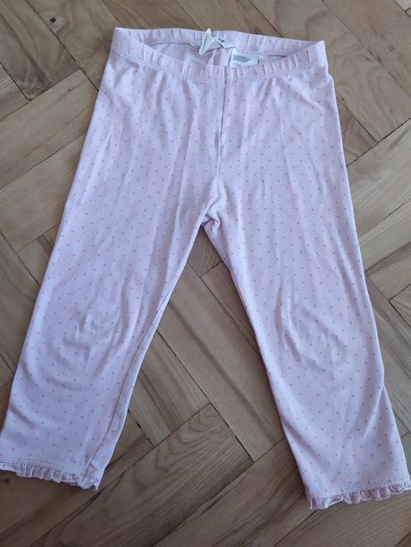 Růžové tříčtvrťáky s volánky, h&m,122