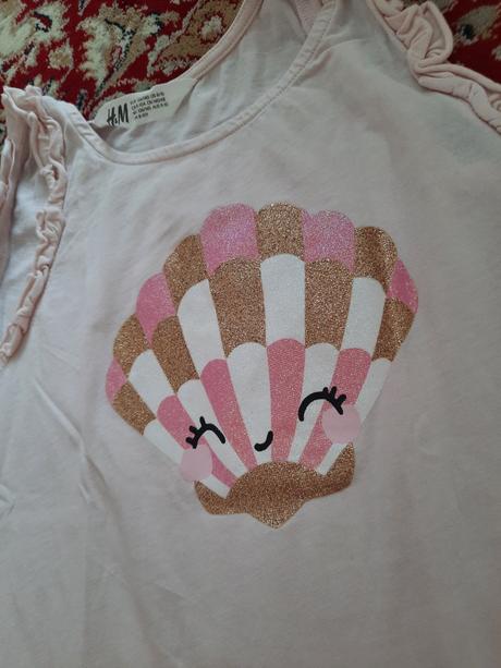 Tílko s třpytivou mušlí, h&m,134