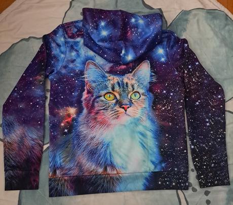 Mikina noční obloha + kočka, 146