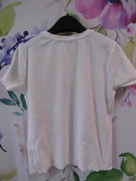 Bílé bavlněné řádkované tričko reserved, reserved,158