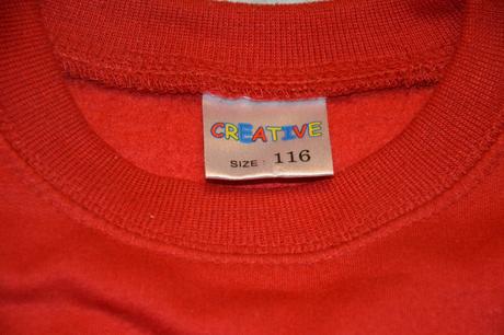 110 116 červená teplá mikina, 116