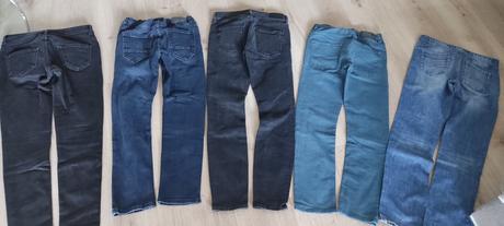 5x krásné džíny vel. 146-152 se, h&m,146