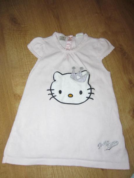 Romantické úpletové šatičky s hello kitty, h&m,68