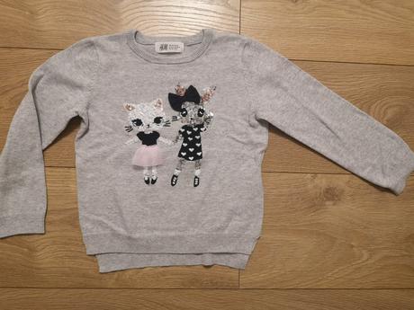 Svetr s kočkami h&m v.104, h&m,104