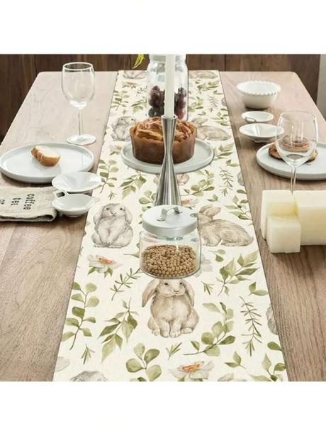 Velikonoční běhoun se zajíčky a květinami, 