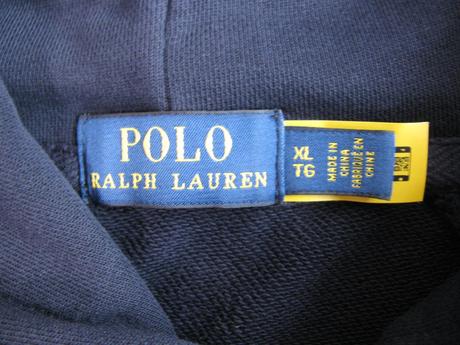 Chlapecká,pánská modrá bavlněná mikina s kapucí, ralph lauren,xl