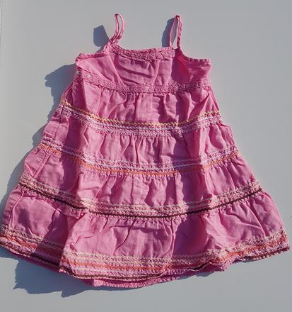 E51 dívčí plátěné šaty na ramínka vel. 92, marks & spencer,92