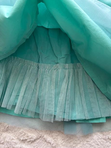 Ob/ šaty tyrkysový- v.7/8 let, 128