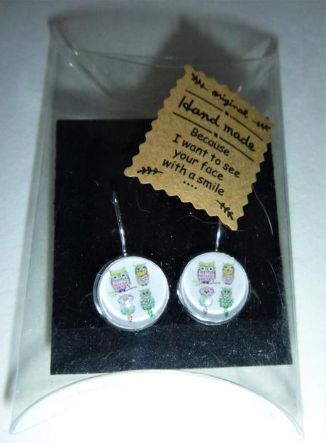 Náušnice sovičky - stříbrné+jemně pastelové, 