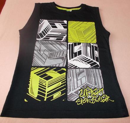 Chlapecké triko bez rukávu černé urban sports, 140