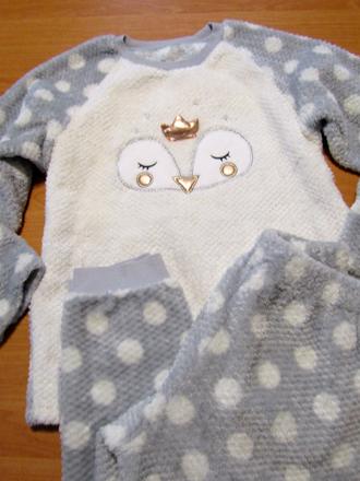 Heboučké dívčí pyžamo vel 134-140, nutmeg,140