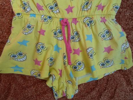 Žlutý letní overal overálek pyžamo, primark,128