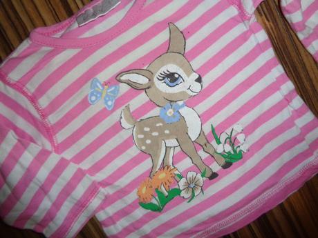 Nádherné pruhované tričko se srnečkem, okay,68