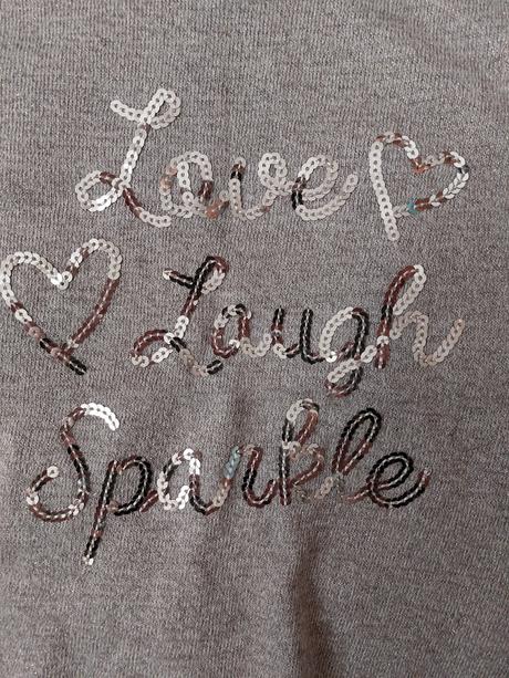 Lehký svetr flitry, třpytky, srdce, primark,128