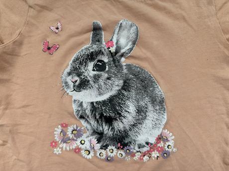 Dívčí oranžové tričko, králíček, vel. 122, dopodopo,122