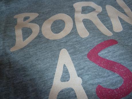 Delší šedé melírované triko s nápisem, lupilu,86