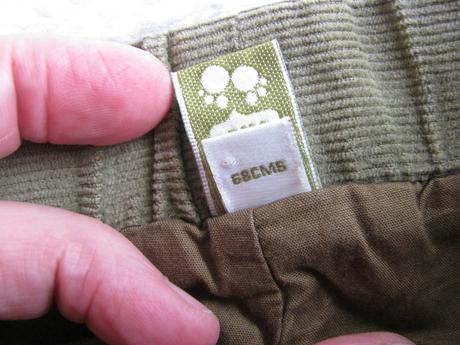 Zateplené nové khaki manšestrové kalhoty tuc tuc, tuc tuc,68