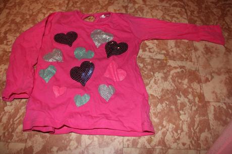 Dívčí halenka srdíčka - srdce, flitry, pepco,86