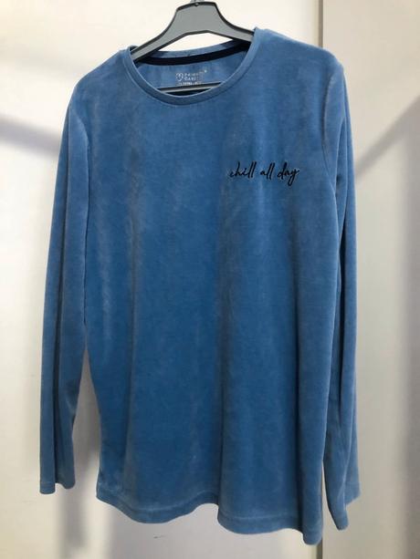 Modré sametové pyžamové triko, 152