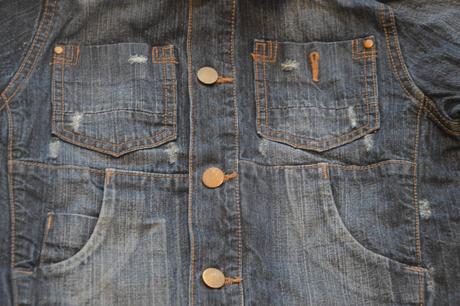 116 122 bavlněná džínová bunda s kapucí, denim,116