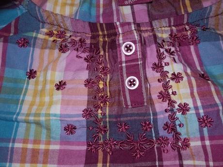 Károvaná košieľka s výšivkou, kiki&koko,122