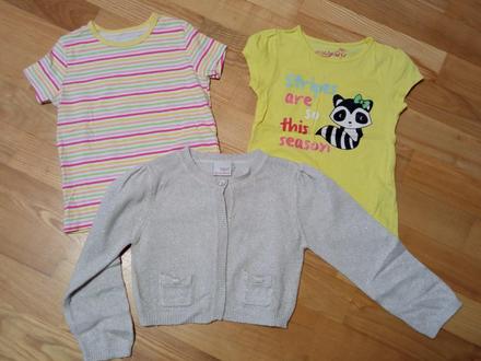 Dvě trička a bolerko, vel.104-110, 104–116