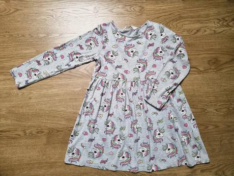 Bavlněné šaty s jednorožci, h&m,122