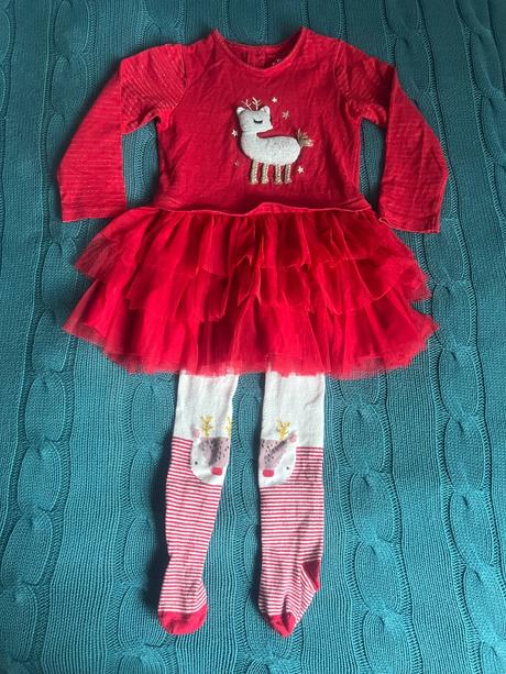 Vánoční šaty se sobem vel. 92/1,5-2r, 92