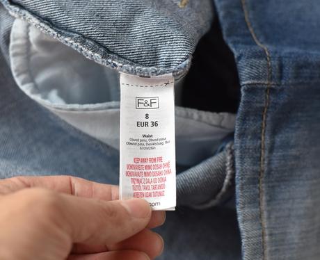 Džínová sukně vel. 36 / uk 8, f&f,36