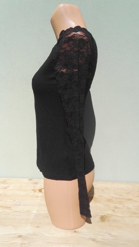 Černý krajkový top h&m - vel.s/m, h&m,s
