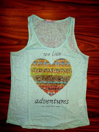 Pěkné mentolově zelené tílko se srdcem, glo-story,l