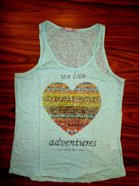 Pěkné mentolově zelené tílko se srdcem, glo-story,l