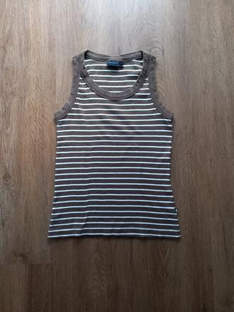 Hnědé pruhované tílko, 164