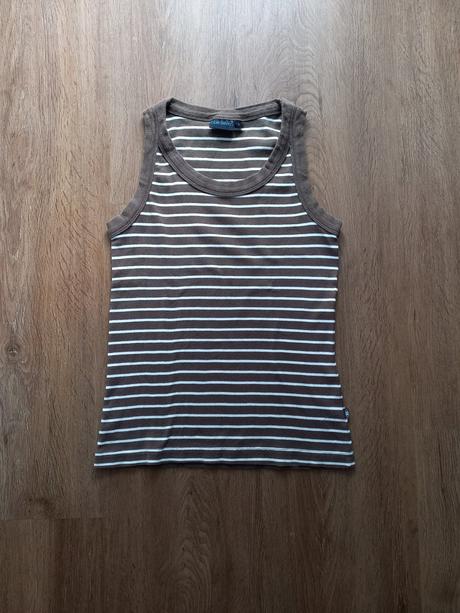 Hnědé pruhované tílko, 164