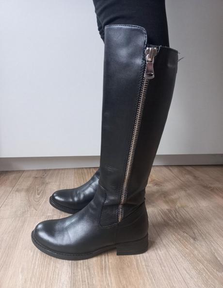 Celokožené kozačky na zip, vel. 36, 36