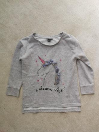 Lehký svetřík - jednorožec, vel. 122, primark,122