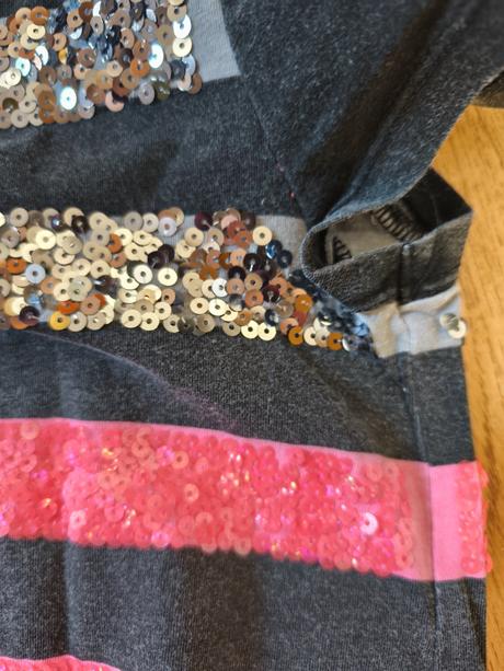 Dlouhé tričko s flitry 170 / xs-m, h&m,170