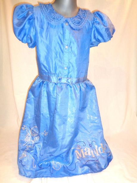 Karneval - modré šaty matylda 134/140,